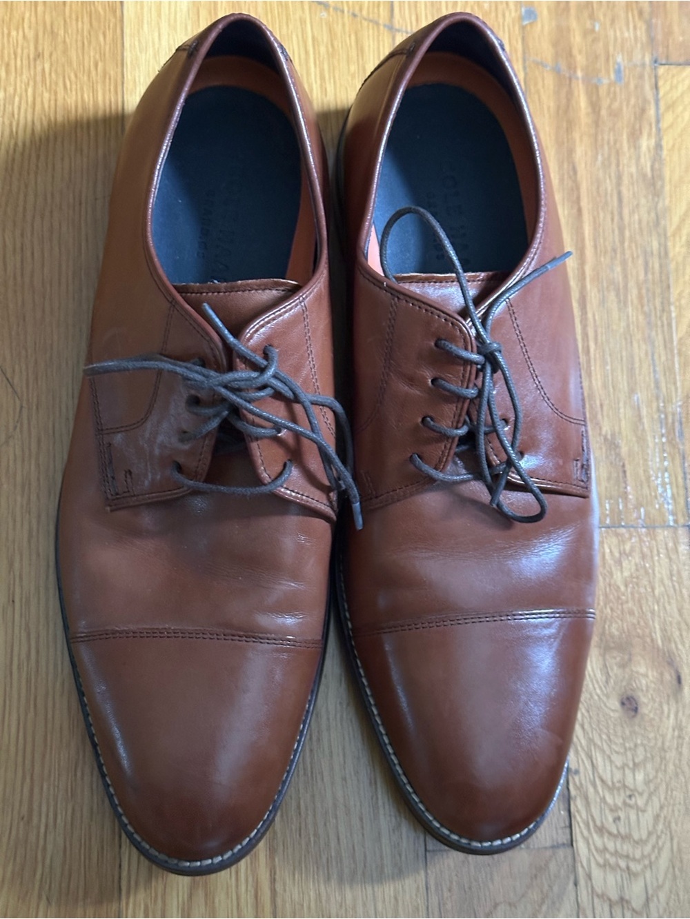 Men's Cole Haan Lenox Hill Oxford British Tan Dress Shoes Size 9.5